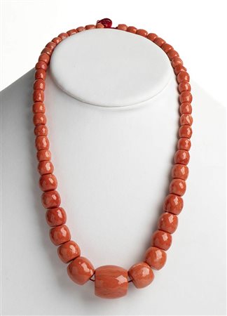 Collana in corallo Cerasuolo - Manifattura Guarracino, Torre del Greco  
