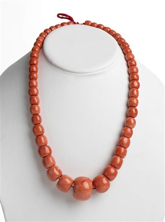 Collana in corallo Cerasuolo - Manifattura Guarracino, Torre del Greco  