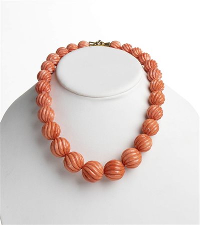 Collana in corallo Cerasuolo  - Manifacture Guarracino, Torre del Greco 