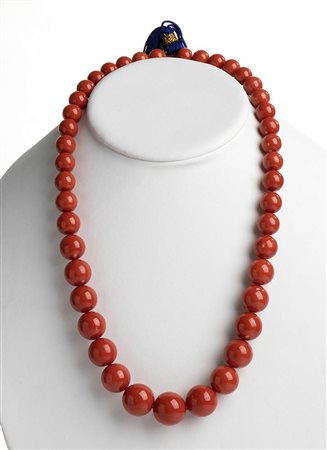 Collana in corallo Cerasuolo - Manifattura Guarracino, Torre del Greco  