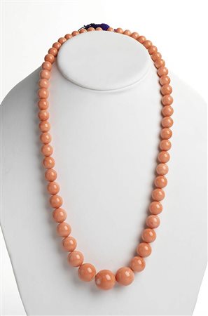 Collana in corallo Pelle d'angelo  - Manifattura Guarracino, Torre del Greco 