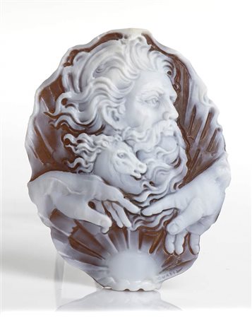 Cammeo su conchiglia Sardonica - Manifattura Guarracino, Torre del Greco    