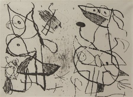 Mirò Joan Le Cortesan Grotesque XIII, 1974 Acquaforte acquatinta cm 40x59...