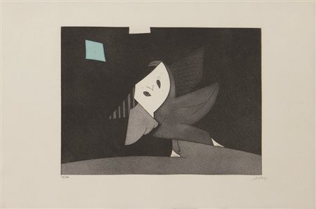 Dova Gianni Civetta incisione su carta cm 35x50 es. 40/100, firmata in basso...