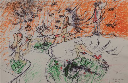 Echaurren Matta Roberto Sebastian Senza titolo litografia prova d'artista cm....