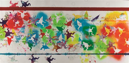 Boetti Alighiero Senza titolo serigrafia p.a. cm. 60x120