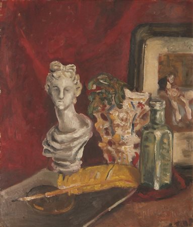 De Pisis Bona Senza titolo olio su tavola cm 53x47 certificato Farsetti Arte