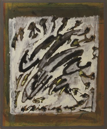 Dangelo Sergio Le vespe smalto e tempera su tavola cm 72x60 firmato in basso...