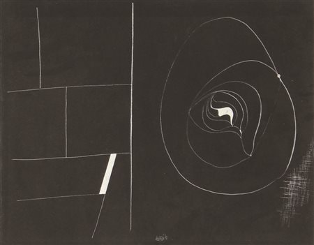 Dorazio Piero Senza titolo, 1951 china su carta nera cm 34,5x50,5 autentica...