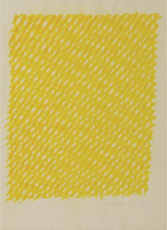 Dorazio Piero Reticolo giallo, 1962 tempera su carta cm 32,5x25 firmato e...