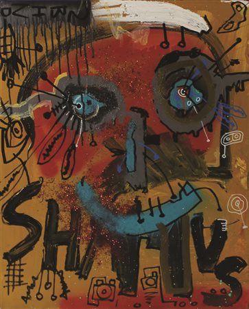 Kostabi Paul Al's Friends, 2008 tecnica mista su tela cm 76x61 firmata,...