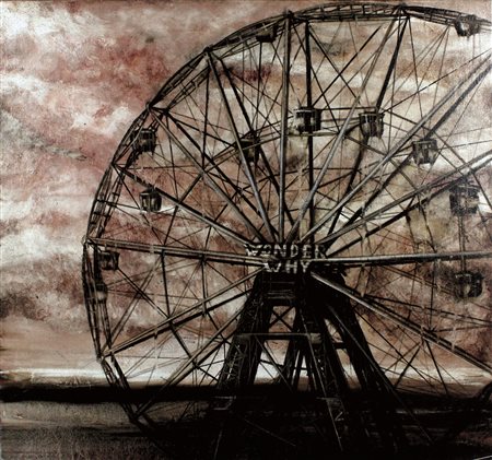 Giampietro Fabio Wonder why 2006 olio su tela cm 100x100 firmato e datato al...