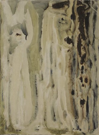 Pasotto Paolo Senza titolo, 1961 olio su tavola cm 42x30 firmato e datato in...