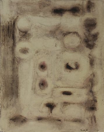 Pasotto Paolo Senza titolo, 1961 olio su tavola cm 46x35 firmato e datato in...