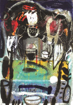 Shafik Medhat Senza titolo, 2005 tecnica mista su carta a mano cm 111x74...