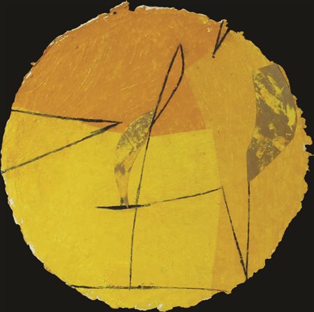 Cascella Tommaso Senza titolo tecnica mista su pergamena diam. 41,5 firmata e...