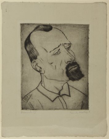 Heckel Erich Ritratto del dr. M, 1915 incisione su carta cm 44,5x35,5 firmata...