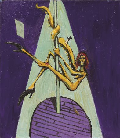 Prol Rick Pole dancer, 2003-2006 olio su tela cm 61x51 firmato datato e...