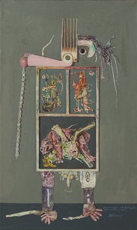 Persico Mario Personaggio con 3 finestre nel ventre, 1986 tecnica mista su...