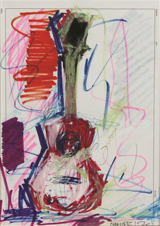 Chiari Giuseppe Senza titolo tecnica mista su carta cm 33x24 firmata in basso...