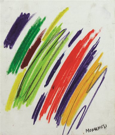 Monachesi Sante Senza titolo pastello su carta applicata su cartone cm...