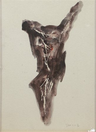 Leoncillo Senza titolo, 1958-59 tecnica mista su cartone cm 50x34,5 firmata...