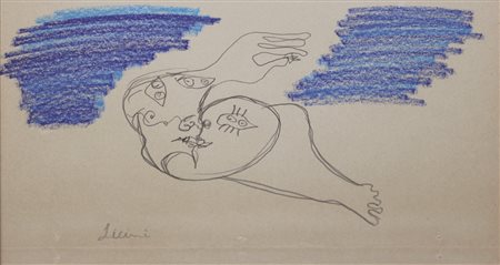 Licini Osvaldo Amalassunta, fine anni '40 disegno a pastelli e matita su...