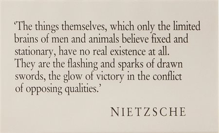 Kosuth Joseph Progetto "Pretext", 1989 Fotografia cm 38,5x71 esemplare 8/150,...