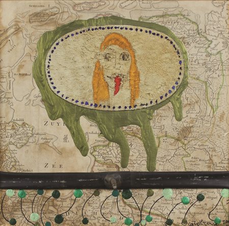 Carolrama Senza titolo, 2005 tecnica mista su carta applicata su tela e...