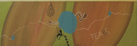 Dangelo Sergio Tears, 1962 olio su tela cm 30x90 firmato e datato in basso al...