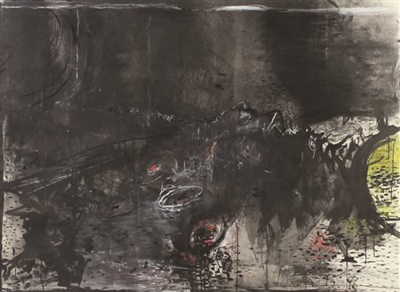 Verdi Alessandro Studio bruciato, 1995 1996 Tempera su cartone cm 96x140...