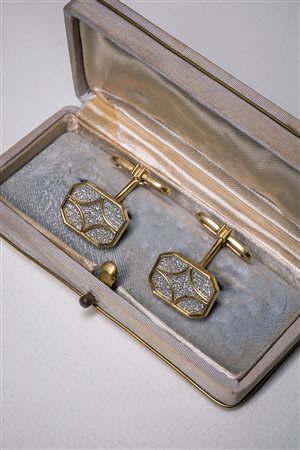 Gemelli in oro 18 Kt con diamanti