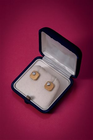 Bottoni da polso in oro 18 Kt e diamanti