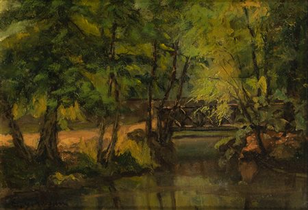 EDOARDO GORDIGIANI - Senza Titolo (Giardino della Villa Reale)