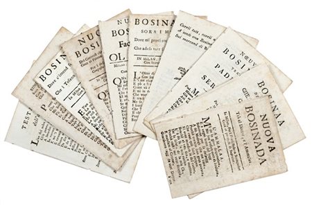 [BOSINADE] - Lotto di 10 bosinade. Milano: XVII-XVIII secolo.

Interessante e r