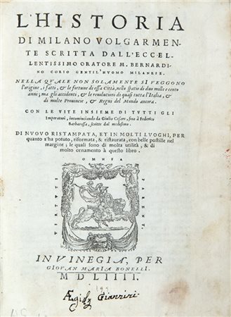 CORIO, Bernardino (1459-1519 ca.) - L'Historia di Milano volgarmente scritta. V