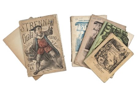 [STRENNE] - Lotto di 7 strenne: I Burattini, almanacco comico strambo pel 1862.