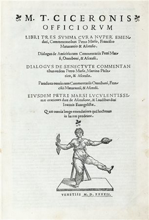 CICERONE, Marco Tullio (106 A.C.-43 A.C.) - Officiorum libri tres summa cura nu