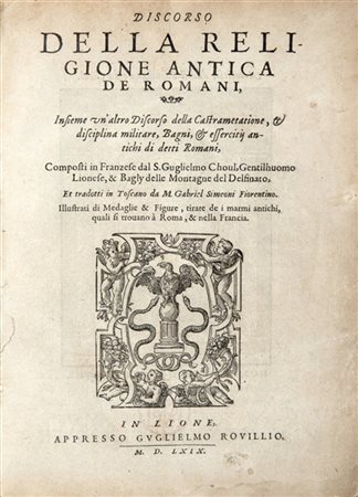 DU CHOUL, Guillaume (1496 ca.-1560) - Discorso della Religione Antica de Romani