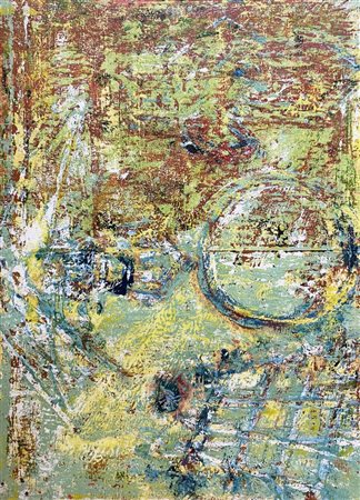 Gianpaolo Berto RIFLESSO GIALLO acrilico su tavola, cm 55x75 sul retro: firma...