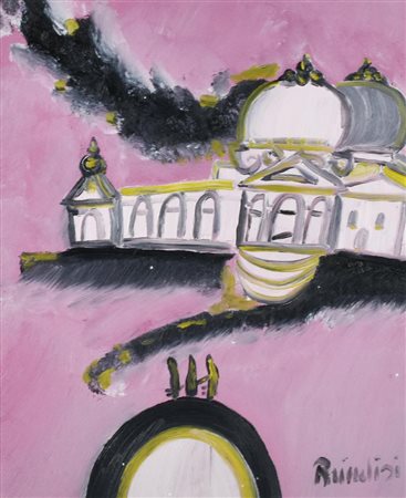 Remo Brindisi CHIESA DELLA SALUTE olio su tela, cm 50x40 firma sul retro: firma