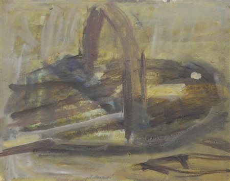 Mario Marcucci CESTO olio su cartone, cm 27,5x35 firma