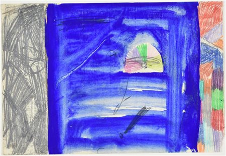 Emilio D'Elia COMPOSIZIONE tecnica mista su carta, cm 17x25 sul retro:...