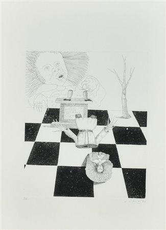 Godwin Ekhart SENZA TITOLO 'HEINRICH HOFFMANN' acquaforte acquatinta su...