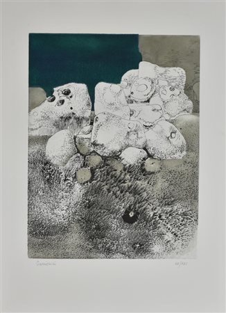 Leonardo Cremonini SENZA TITOLO incisione su carta, foglio cm 75x56, battuta...