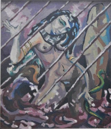 Anonimo SENZA TITOLO olio su tavola, cm 50x40 in cornice