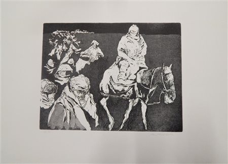 Augusto Murer GHE RIVAREM A BAITA? acquaforte, cm 39x53,5 es. 52/75 firma...