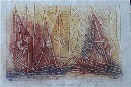 Paolo da San Lorenzo SENZA TITOLO tecnica mista su carta, cm 50x70 firma