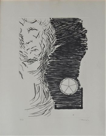 Ermenegildo Pannocchia SENZA TITOLO incisione acquaforte, cm 70x50 es. 10/99...