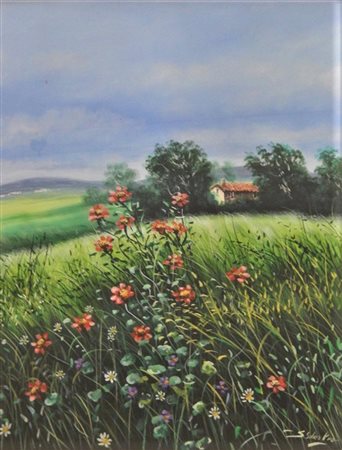 Anonimo SENZA TITOLO olio su Tela, cm 70x50 in cornice